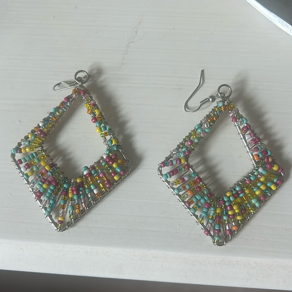 Fun deco style beaded earrings